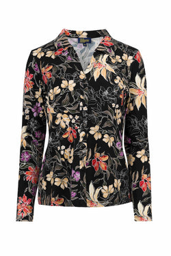 Anna Blouse met lange mouwen | Botanische bloem