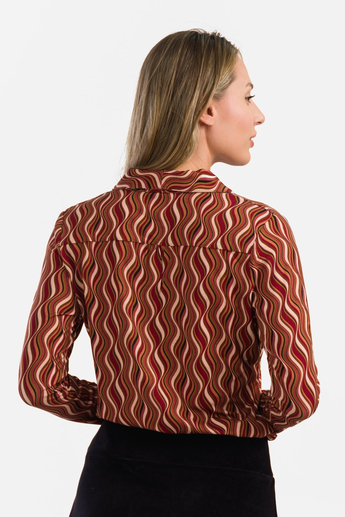 Iris Blouse met lange mouwen | Glazuurrood