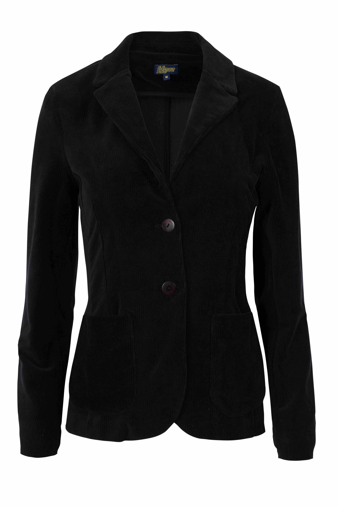 Nova Blazer | Ribfluweel effen zwart