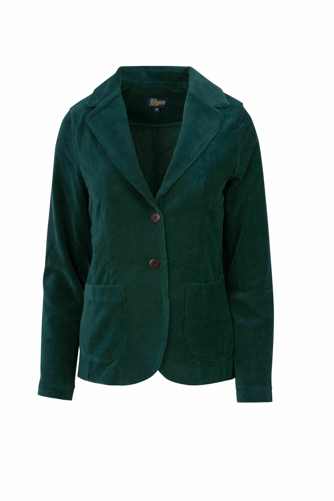 Nova Blazer | Rib Velours Effen Regenwoud