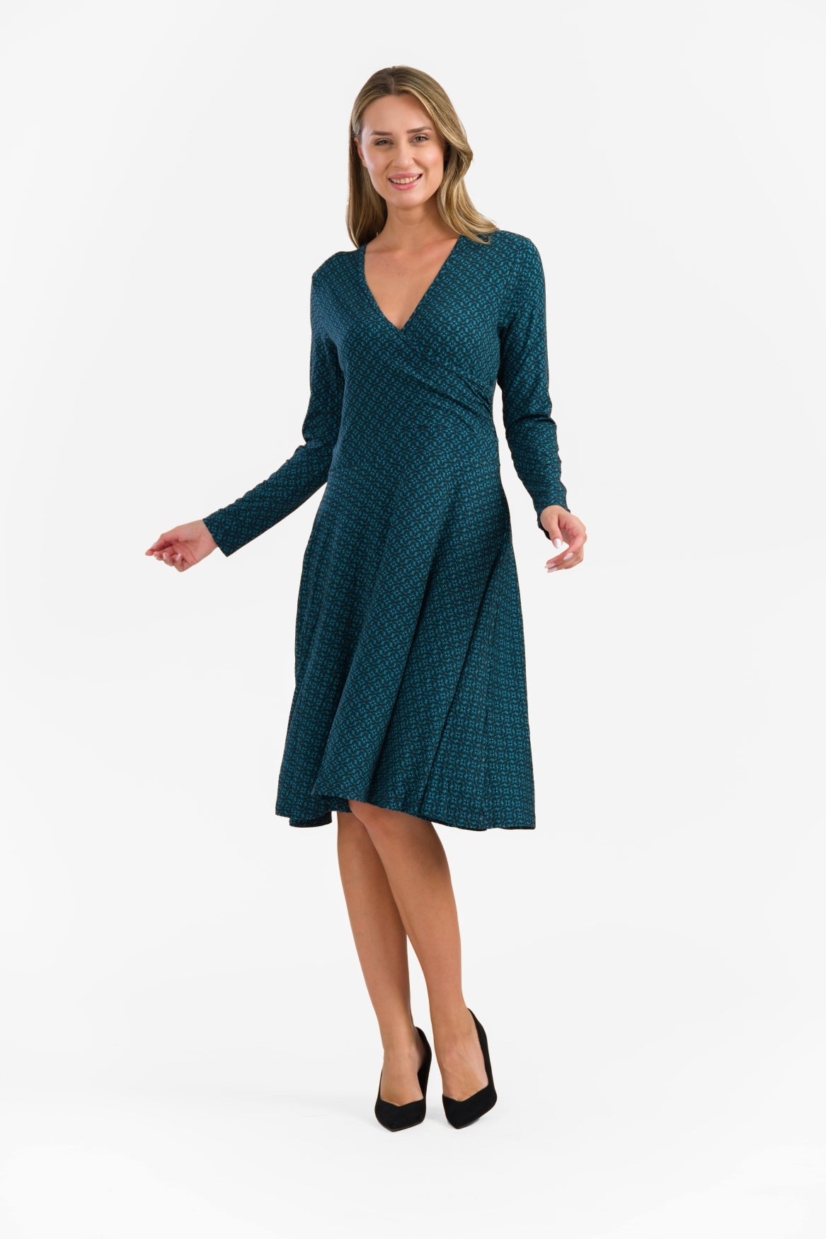 Jurk met madeliefjes | Lissabonblauw