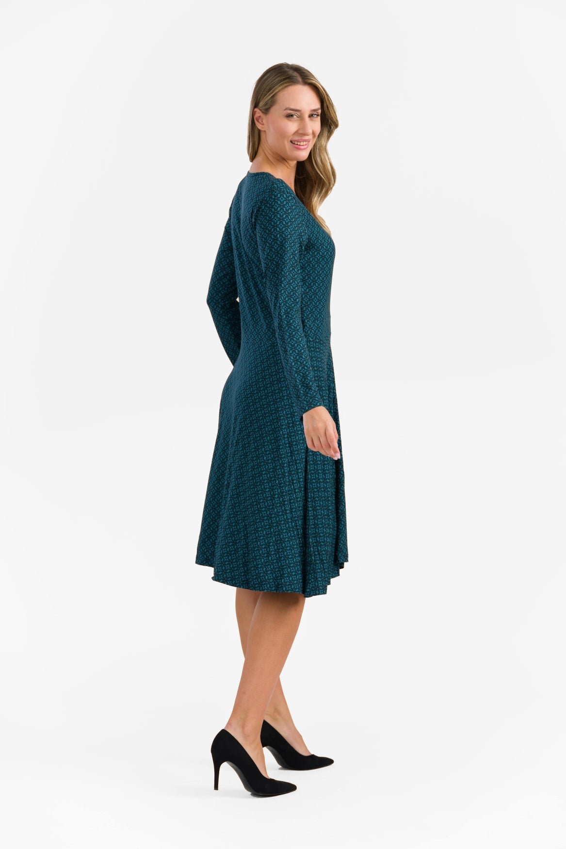 Jurk met madeliefjes | Lissabonblauw