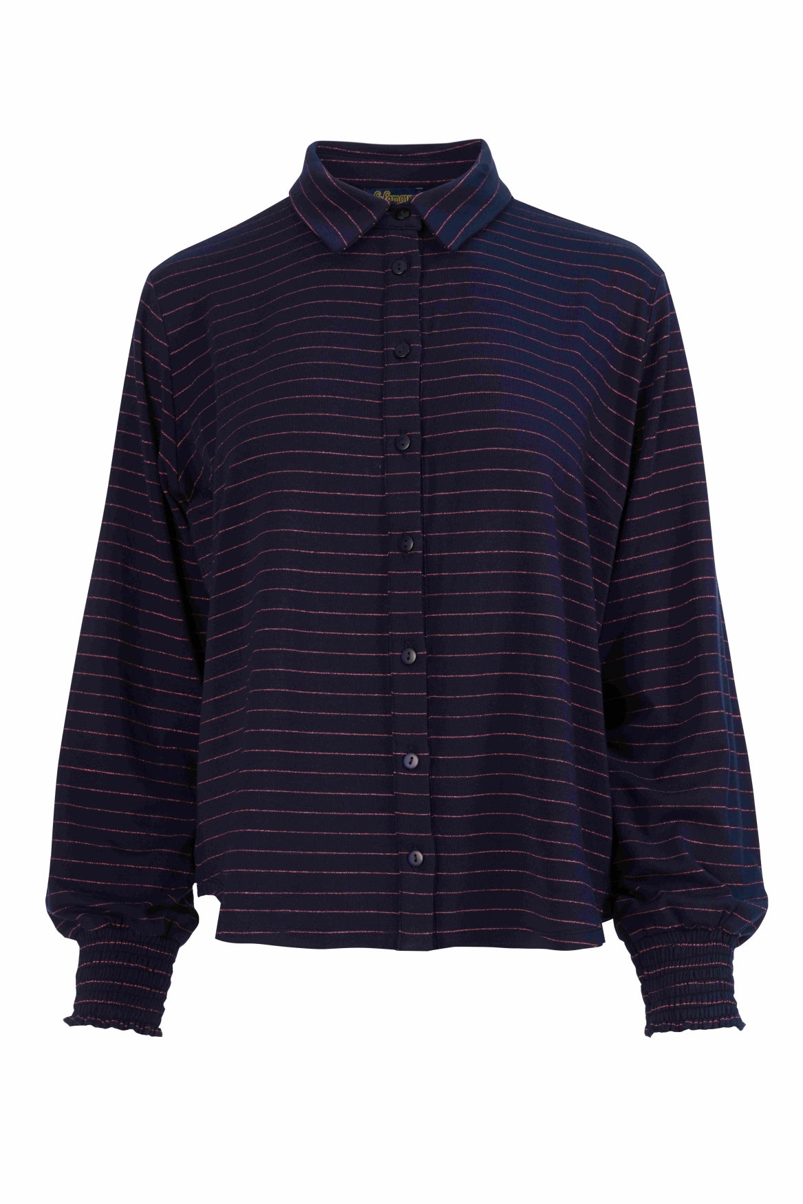 Amy Blouse | Stripes Blue-Lurex Rose Gold