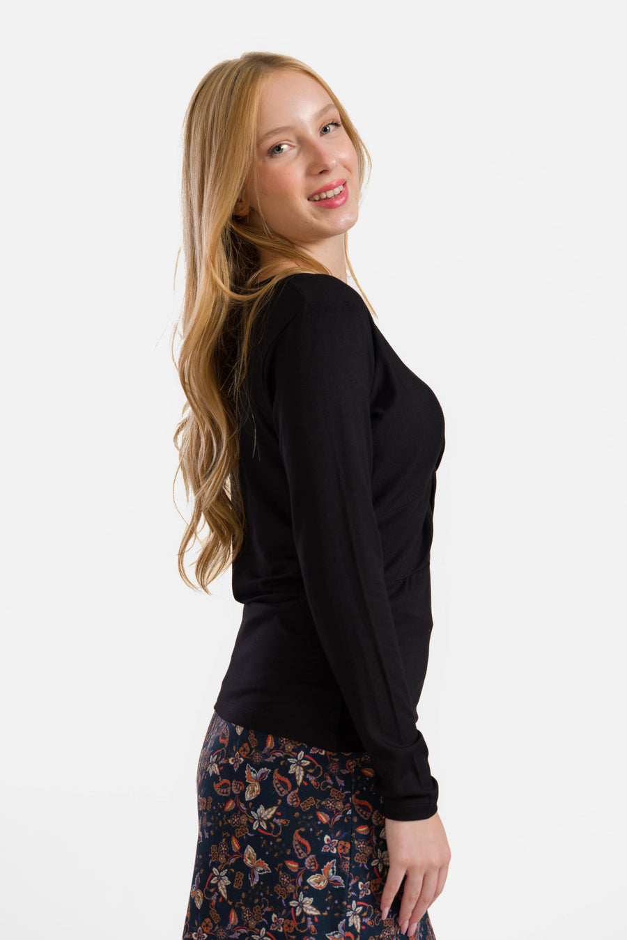 Angela Top | Ecovero Effen Zwart