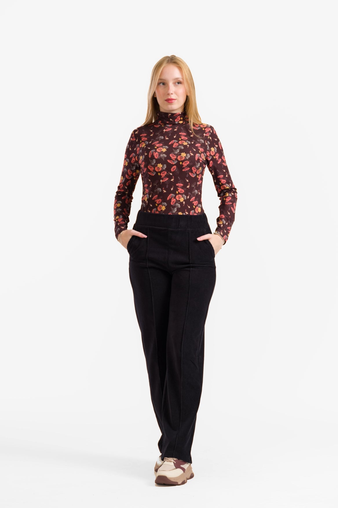 Hailey Broek | Rib Velours Zwart