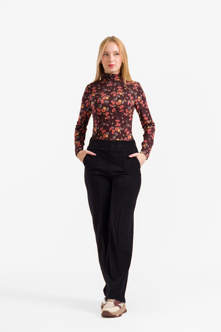 Hailey Broek | Rib Velours Zwart