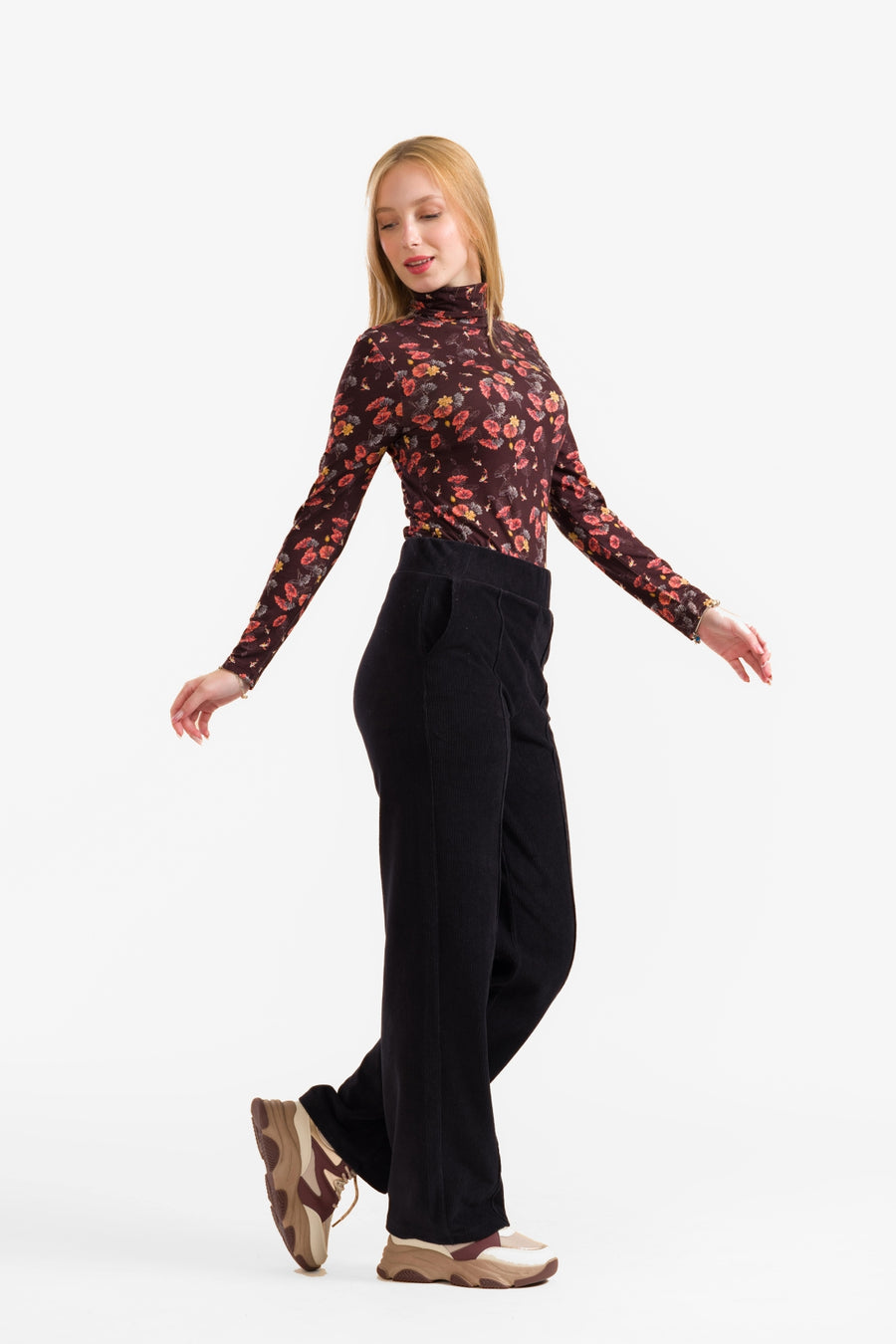 Hailey Broek | Rib Velours Zwart