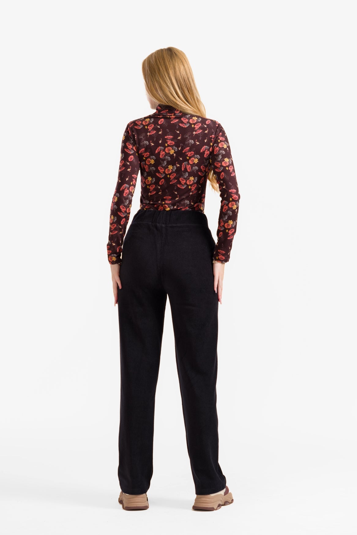 Hailey Broek | Rib Velours Zwart