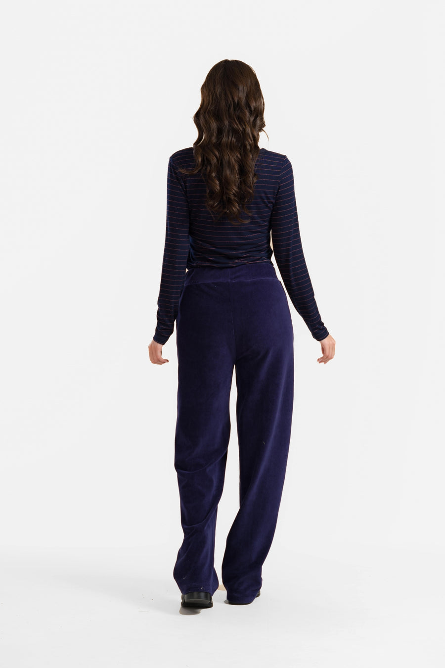 Hailey Broek | Rib Velour Navy