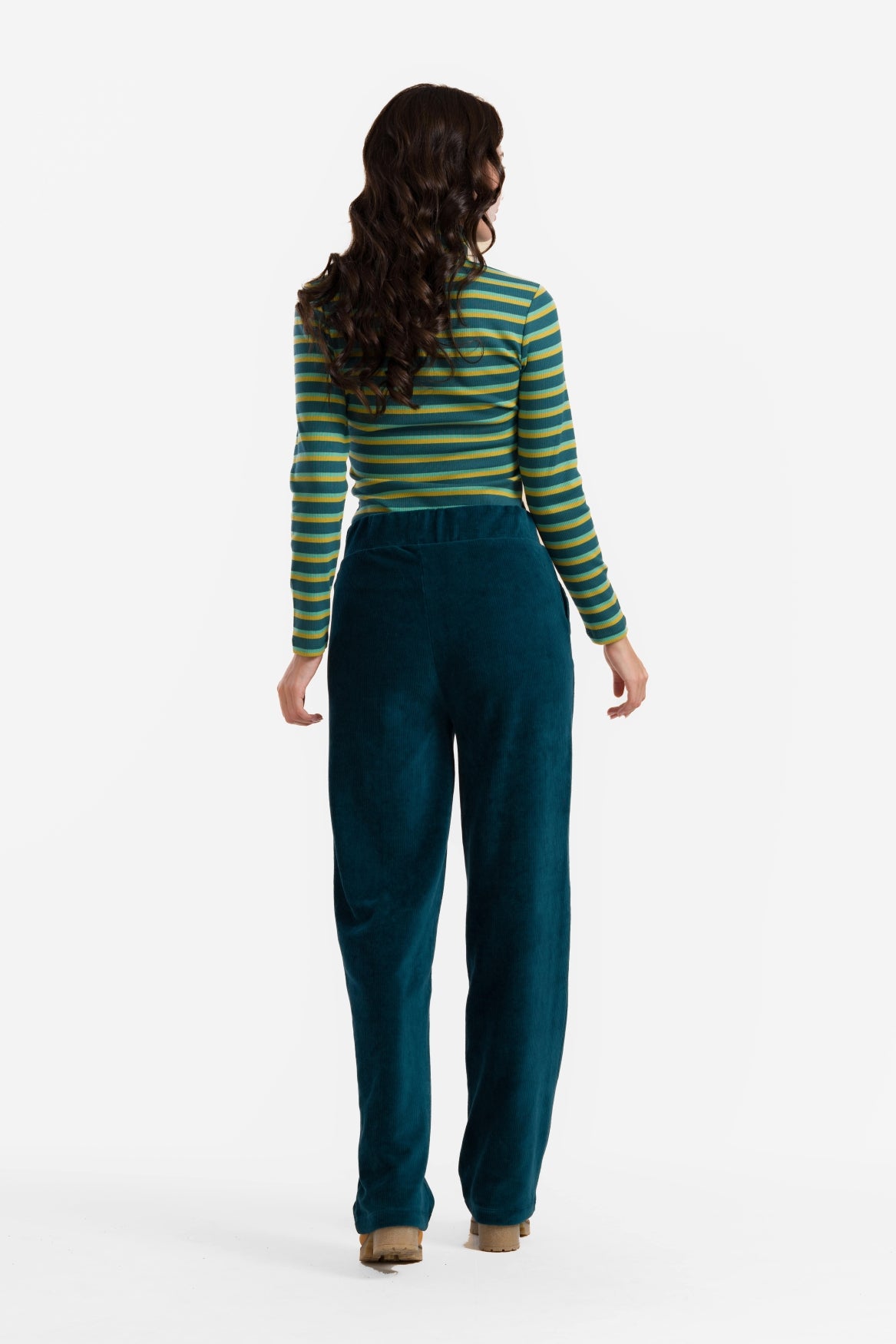Hailey Broek | Rib Velour Petrol