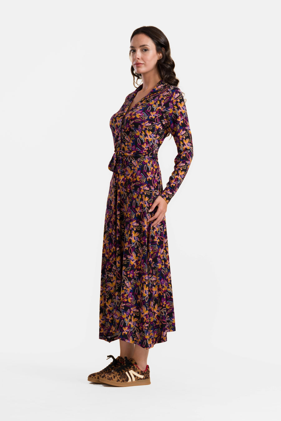 Helena-jurk | Heldere herfstbloemen
