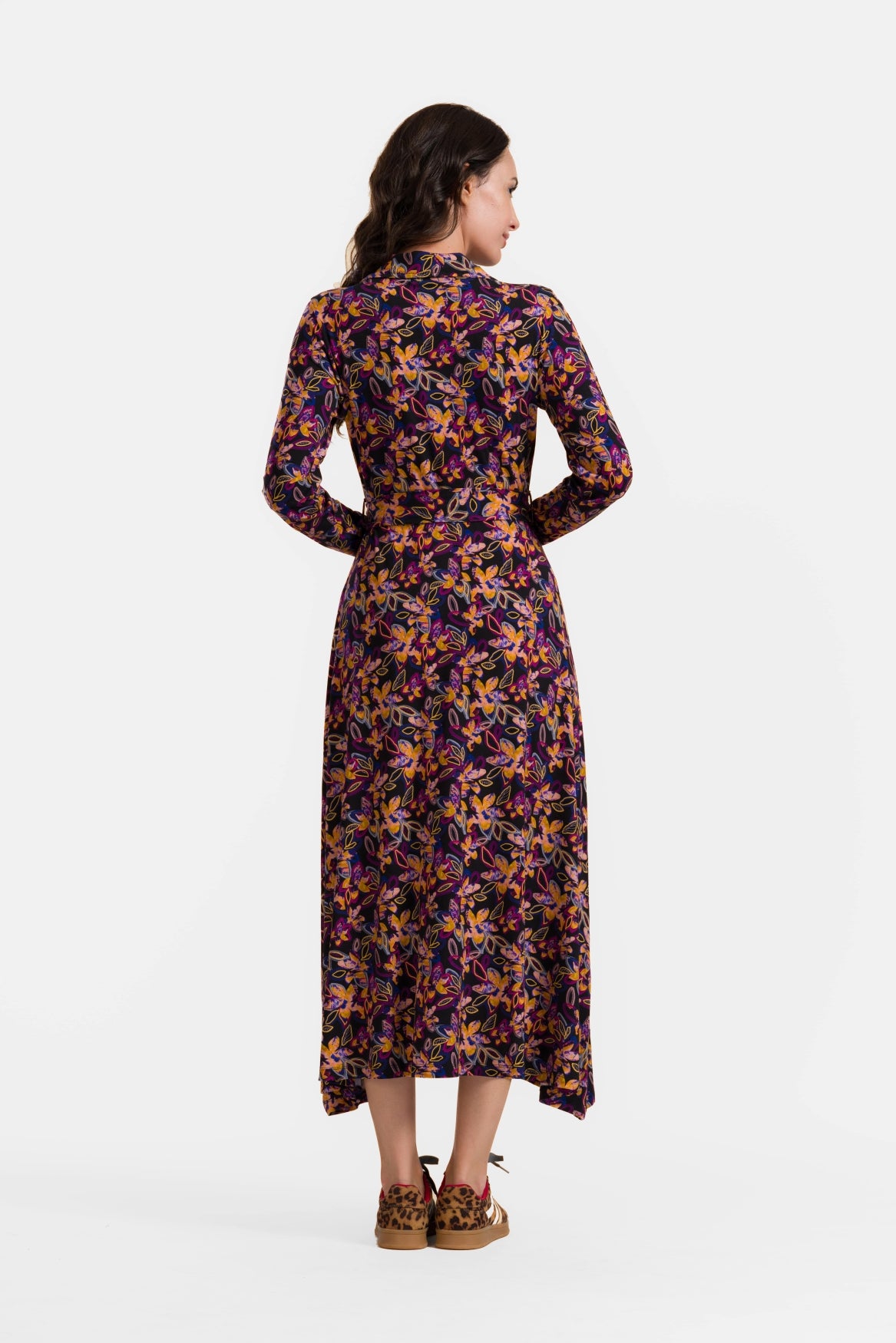 Helena-jurk | Heldere herfstbloemen