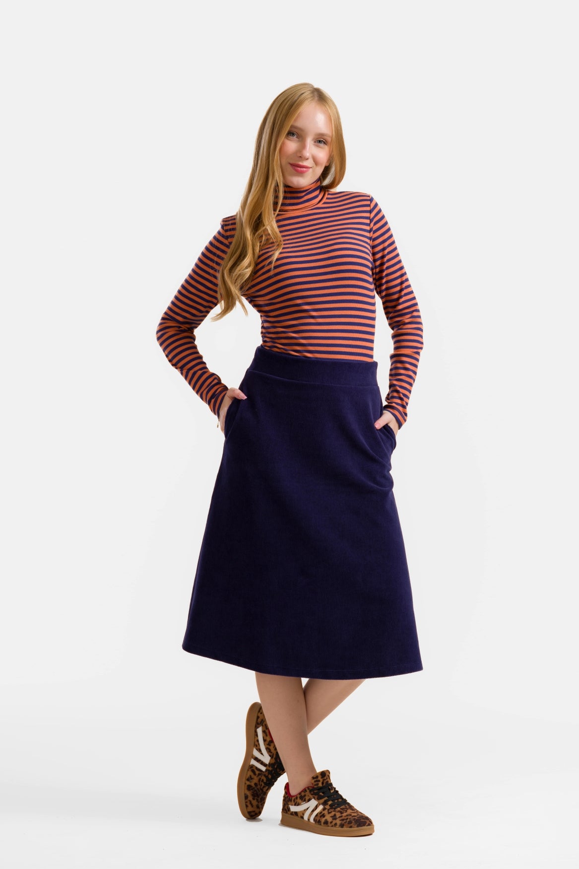 Holly Rok | Rib Velour Navy
