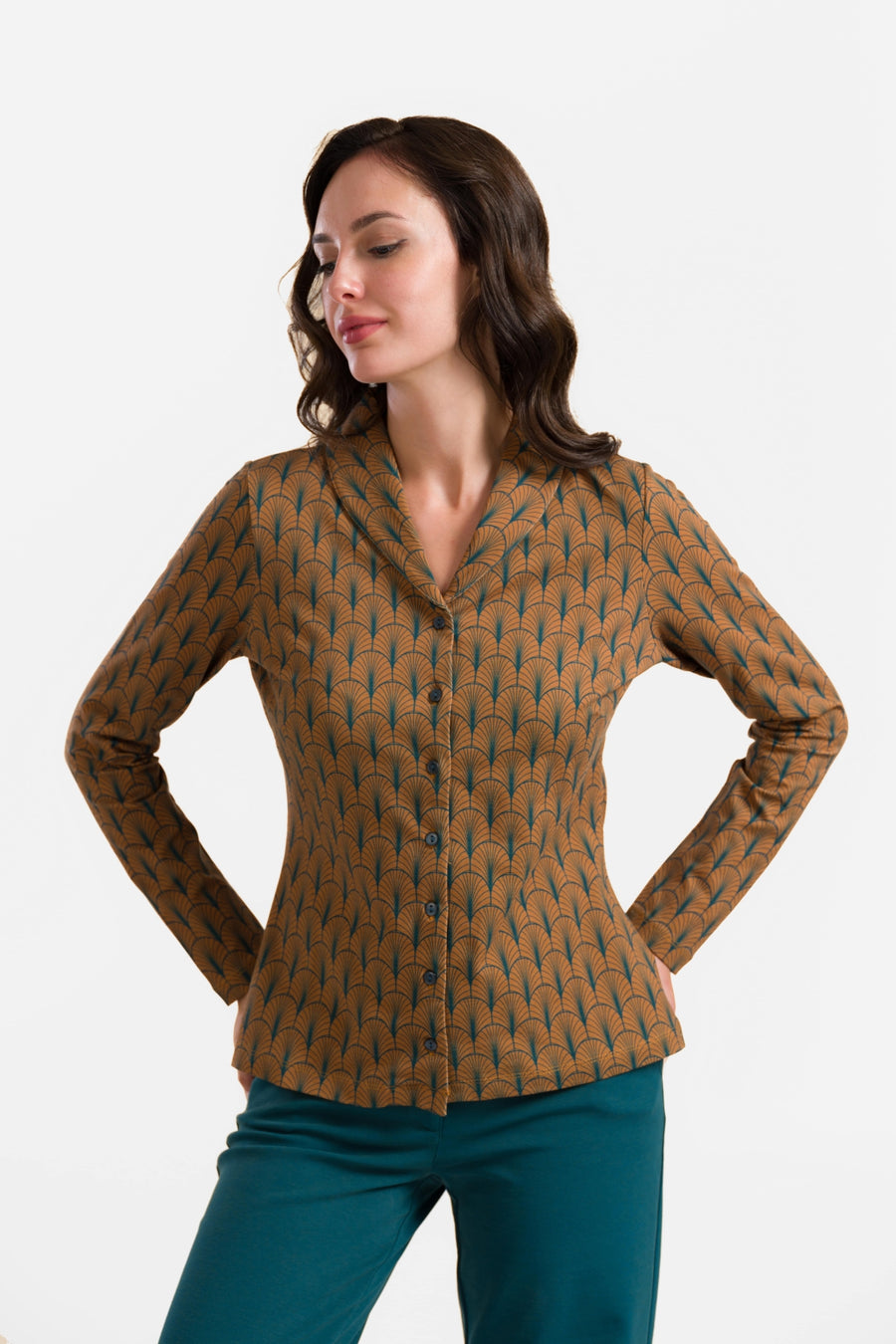 Iris Blouse met lange mouwen | Art Nouveau