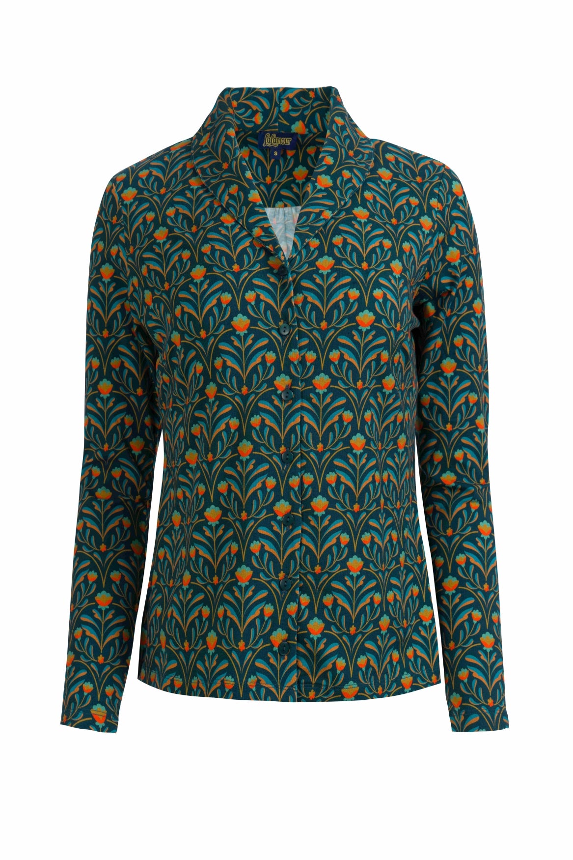 Iris Blouse met lange mouwen | Barokbloemgroen
