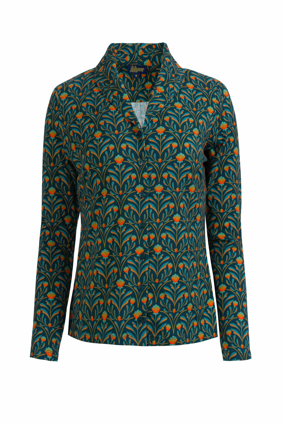 Iris Blouse met lange mouwen | Barokbloemgroen