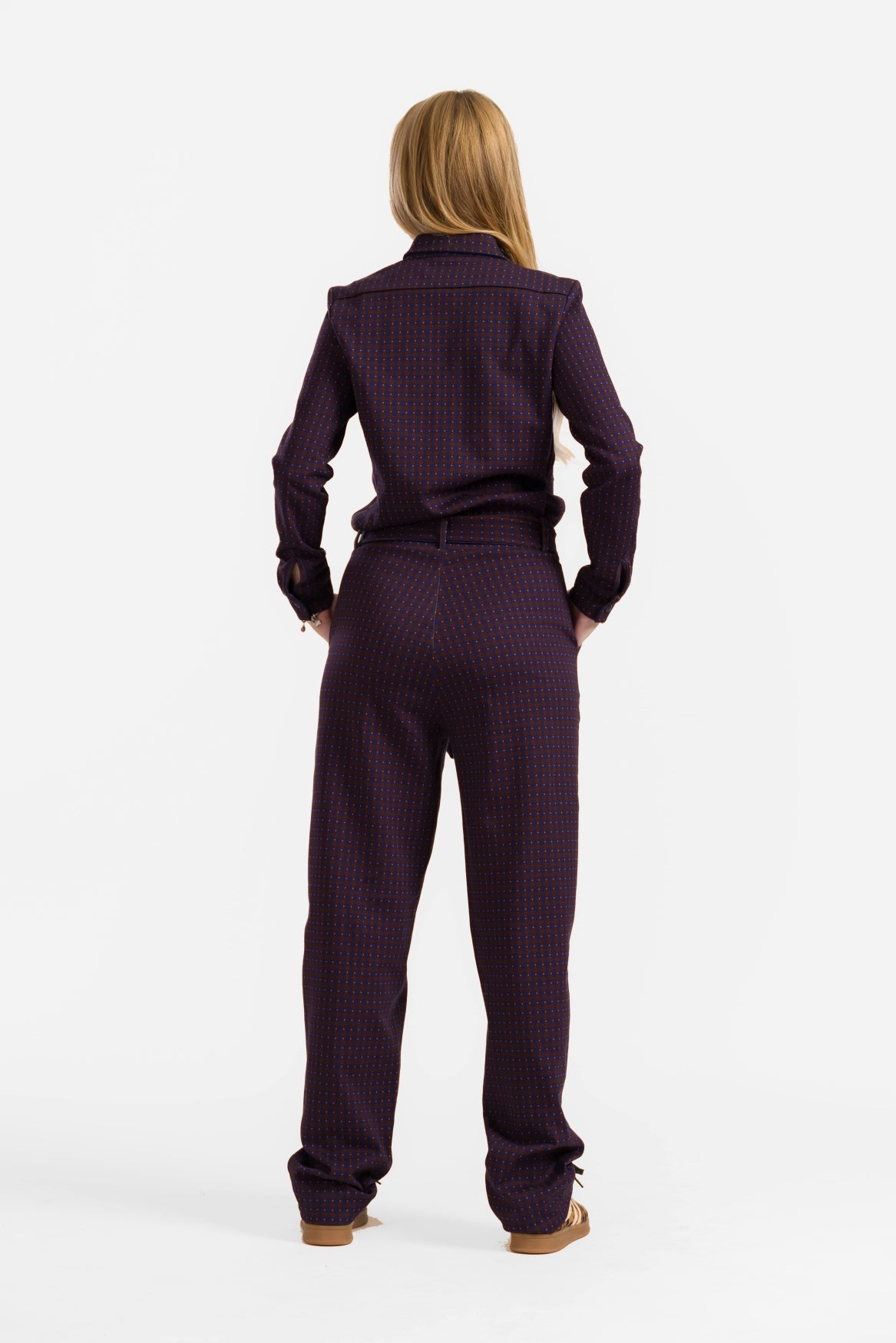 Jip Jumpsuit Ls | Chocolade vierkant