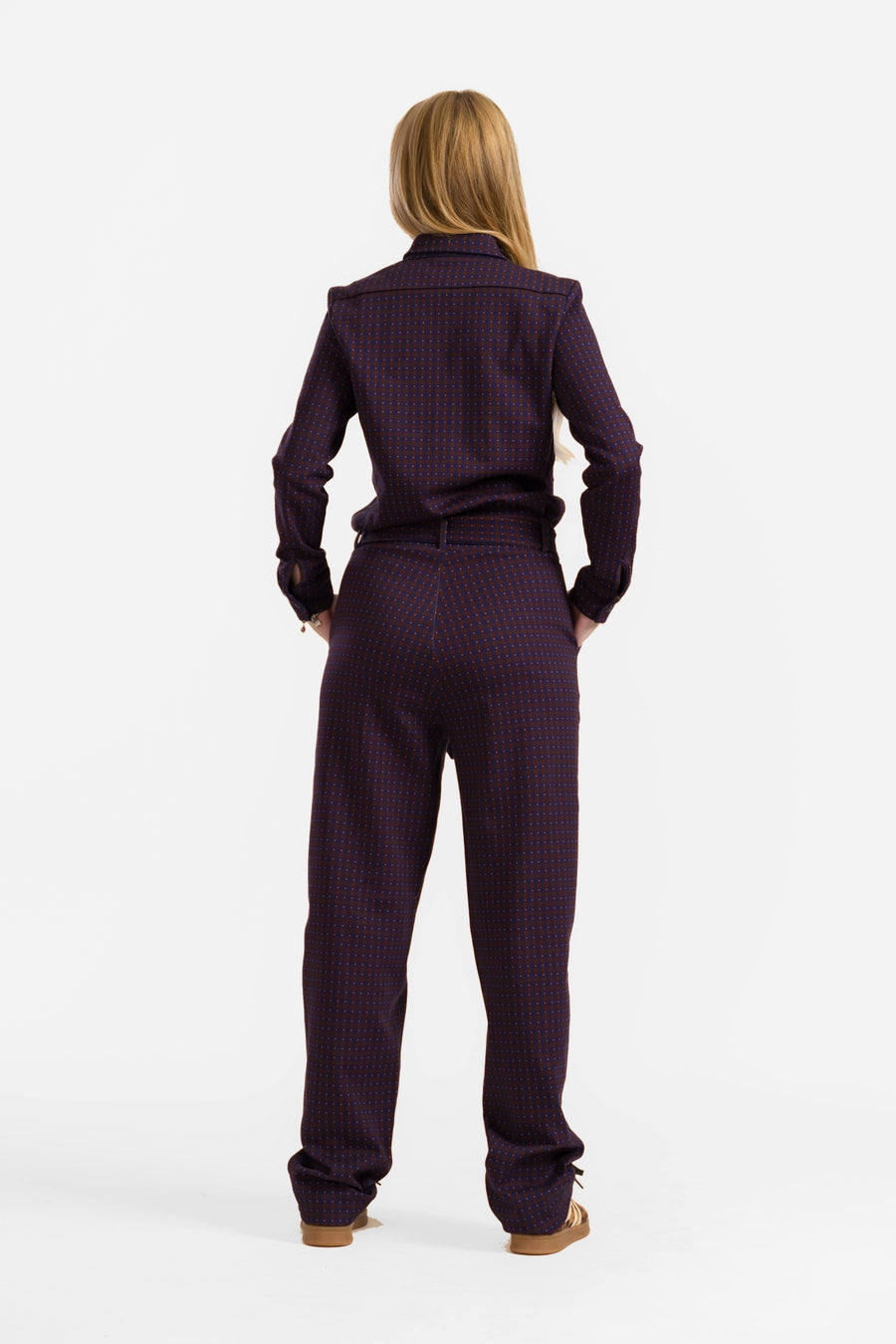 Jip Jumpsuit Ls | Chocolade vierkant