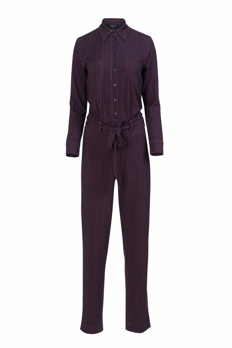 Jip Jumpsuit Ls | Chocolade vierkant