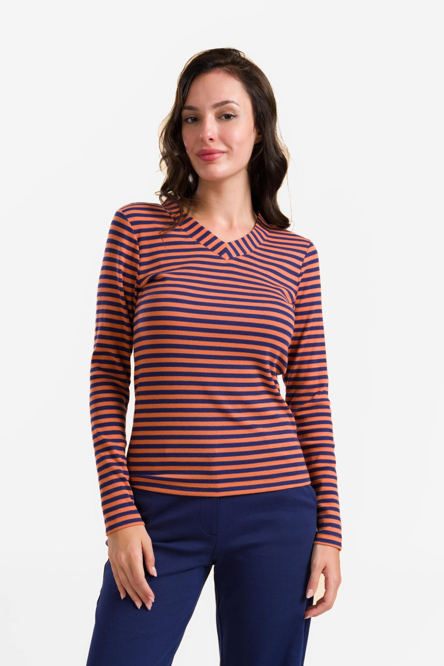 Kelly Top Ls | Marineblauwe strepen