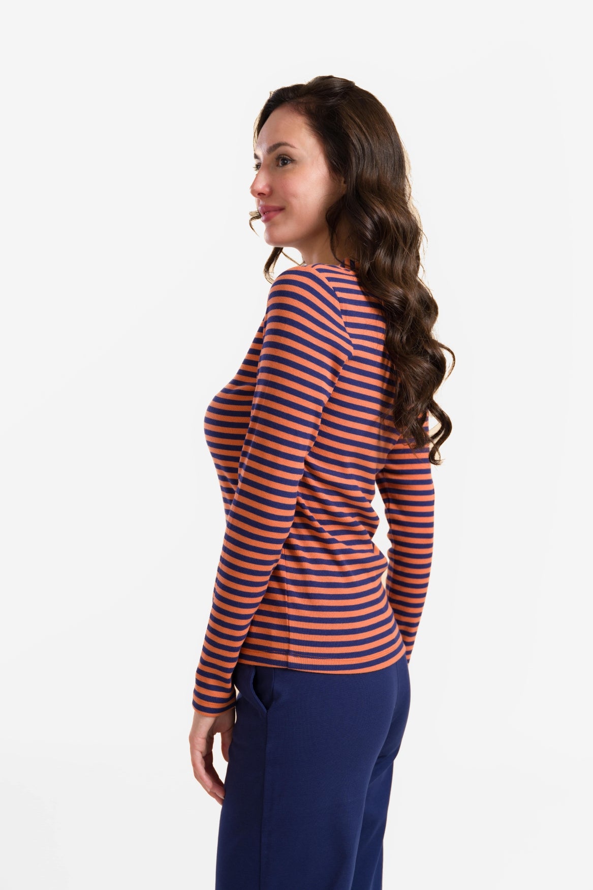 Kelly Top Ls | Marineblauwe strepen