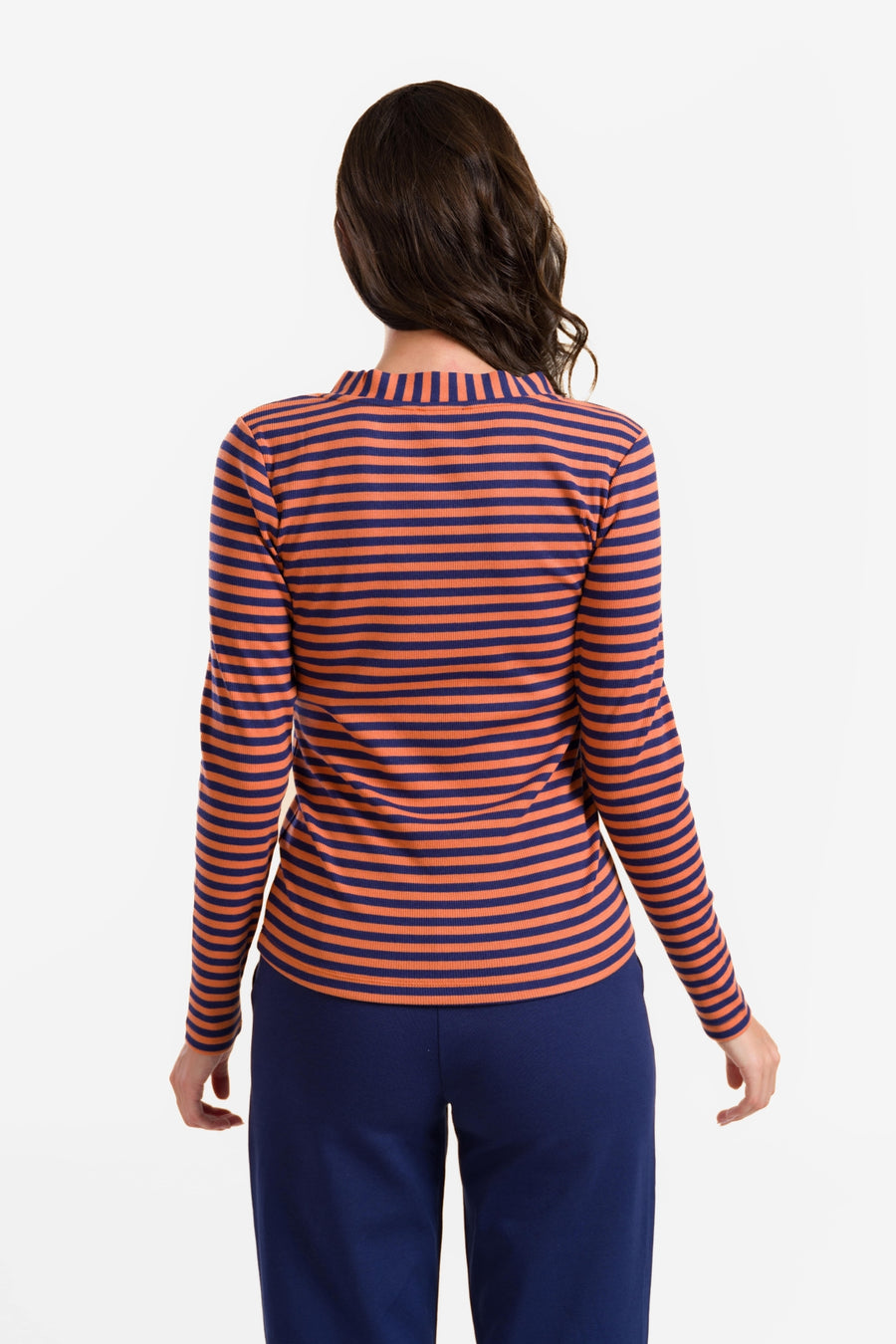 Kelly Top Ls | Marineblauwe strepen