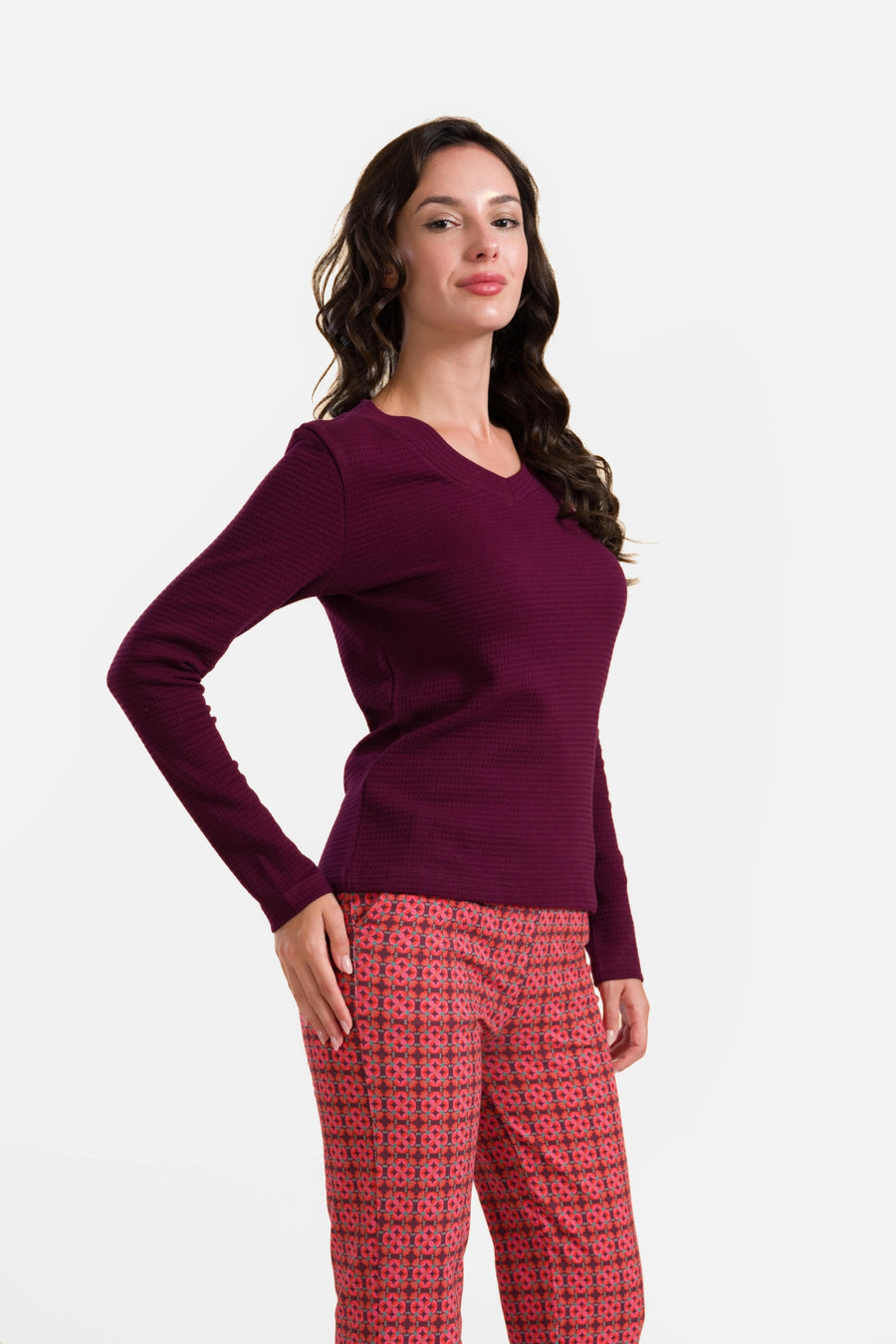 Kelly Top L's | Wafel Bordeaux