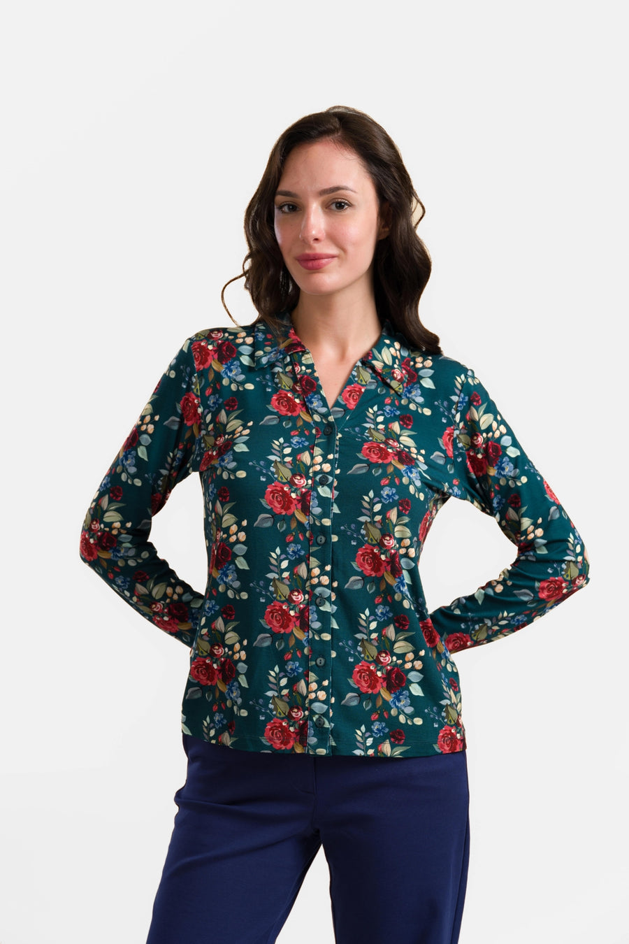 Anna Blouse met lange mouwen | Herfstboeket