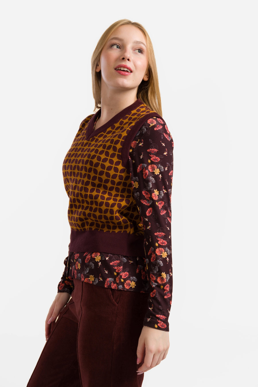 Gebreide kleding Spencer | Retro Bruin