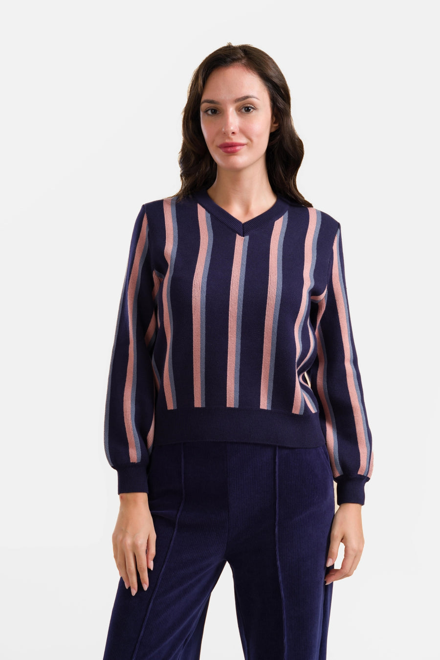 Gebreide Trui | Blue Stripes