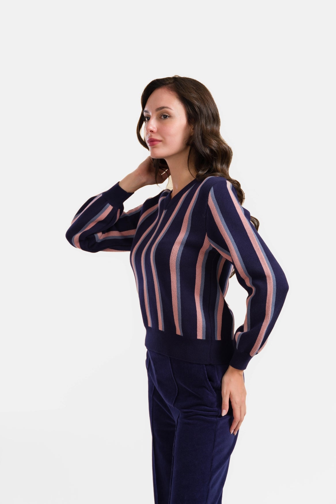 Gebreide Trui | Blue Stripes
