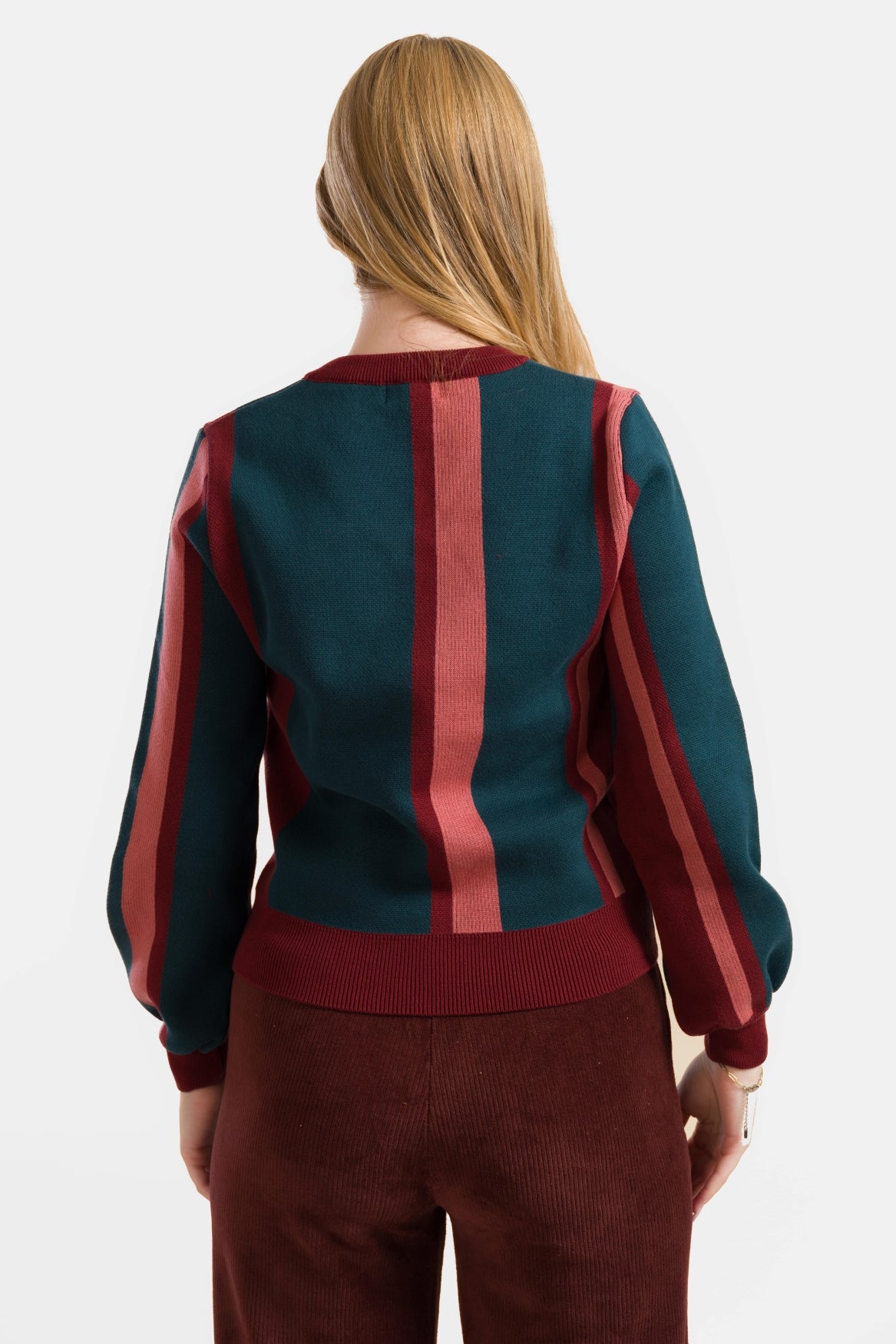 Gebreide Trui | Bordeaux Stripes