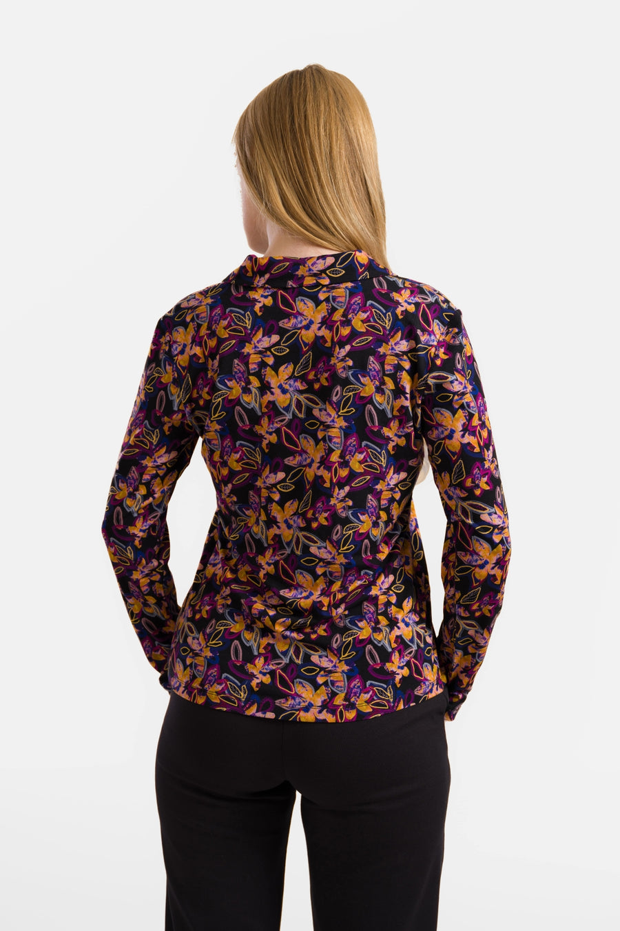 Anna blouse met lange mouwen | Heldere herfstbloemen