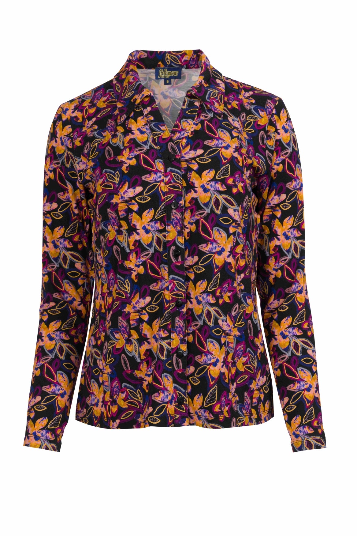 Anna blouse met lange mouwen | Heldere herfstbloemen