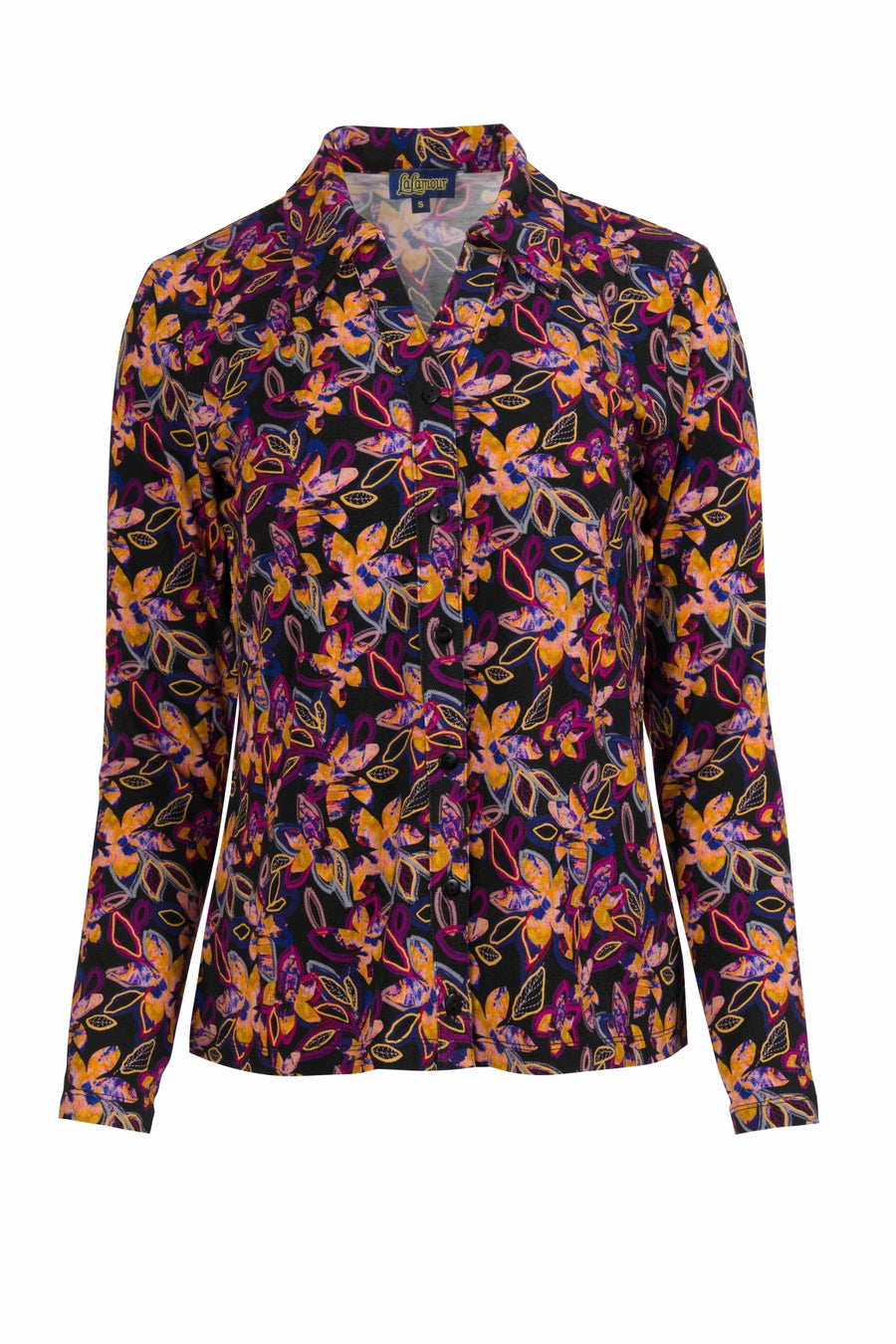 Anna blouse met lange mouwen | Heldere herfstbloemen