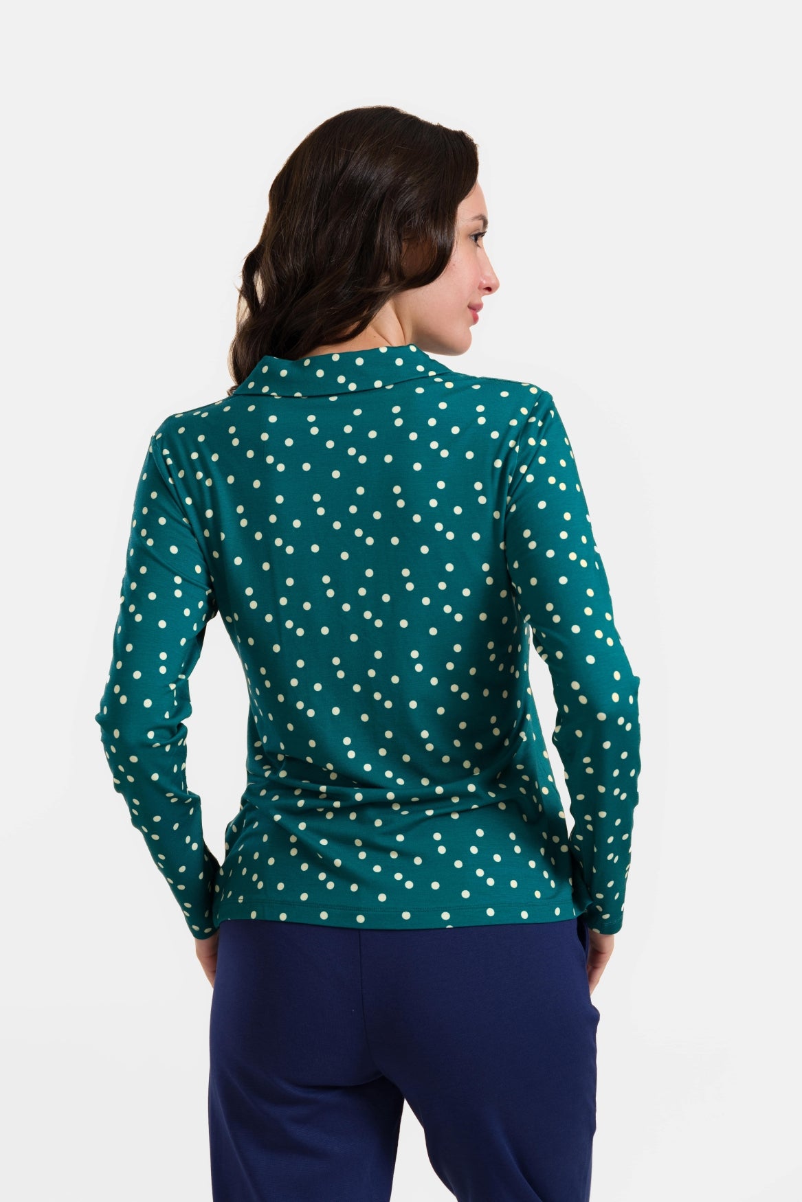 Anna Blouse met lange mouwen | Stippen