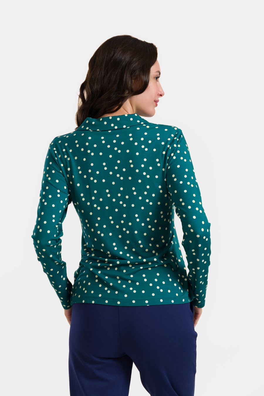 Anna Blouse met lange mouwen | Stippen