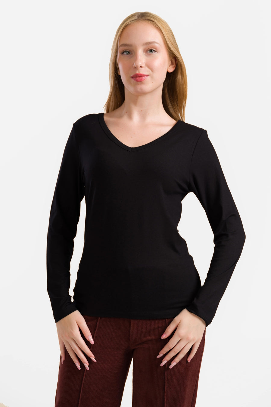 Lynn Top | Ecovero Effen Zwart