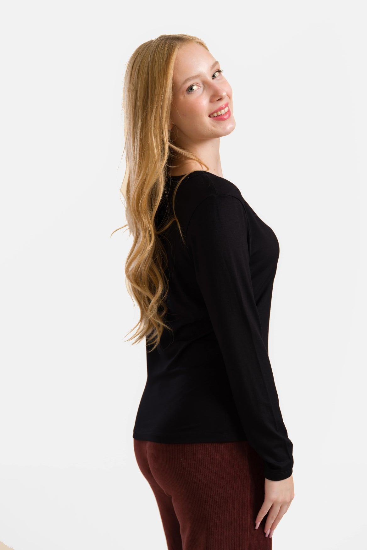 Lynn Top | Ecovero Effen Zwart