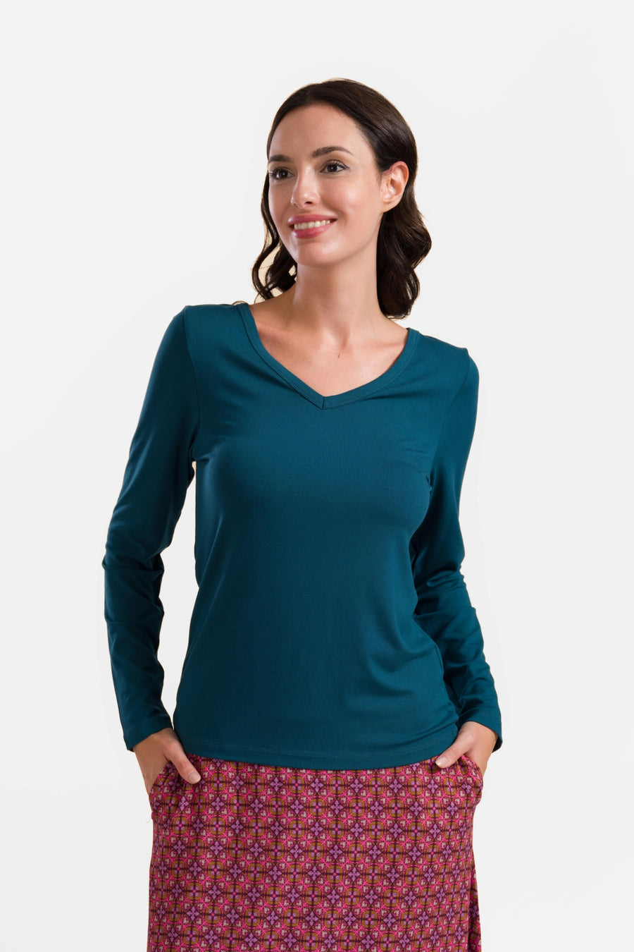 LynnTop | Ecovero Plain Petrol