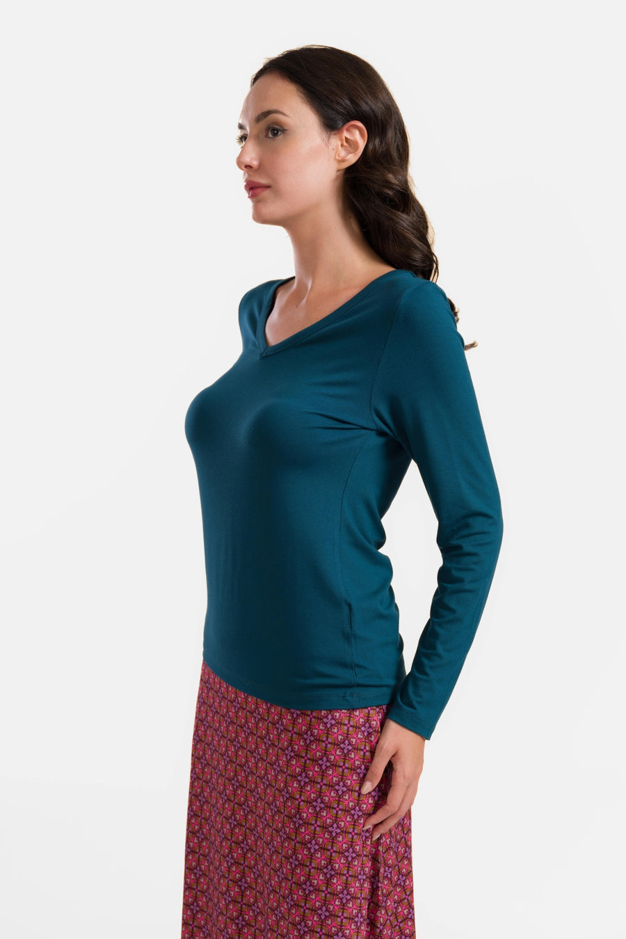LynnTop | Ecovero Plain Petrol