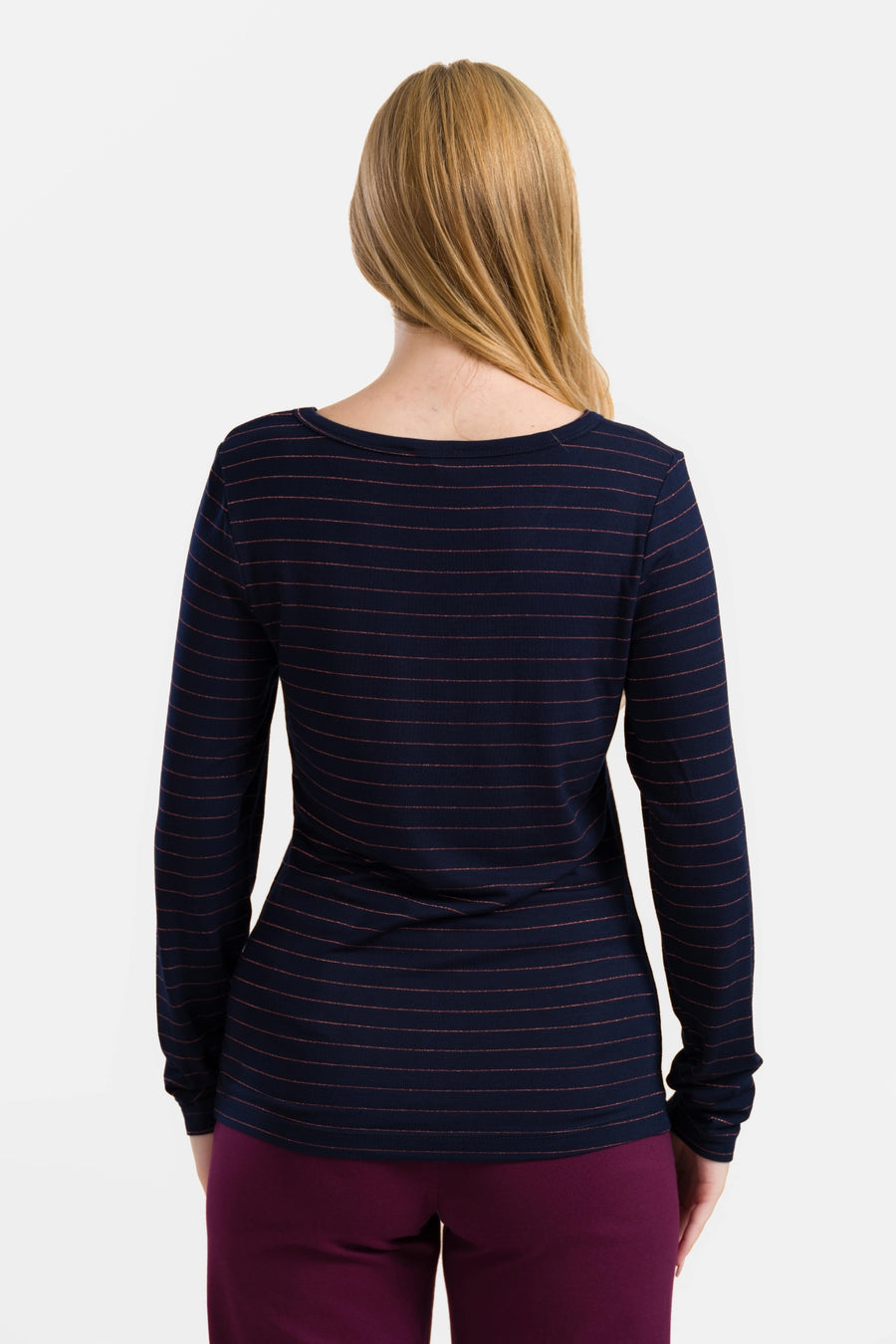 Lynn Top | Stripes Blue-Lurex Rose Gold