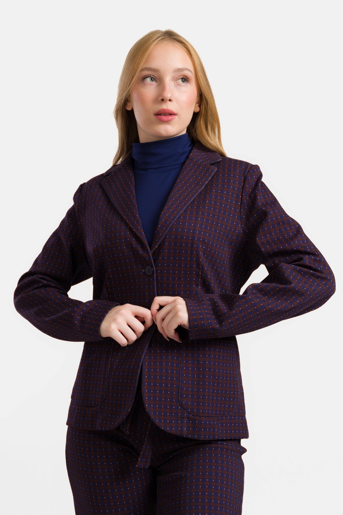 Nova Blazer | Chocolade vierkant