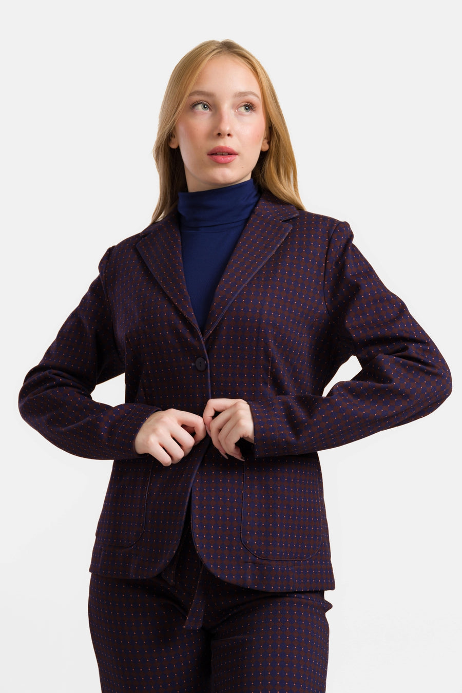 Nova Blazer | Chocolade vierkant