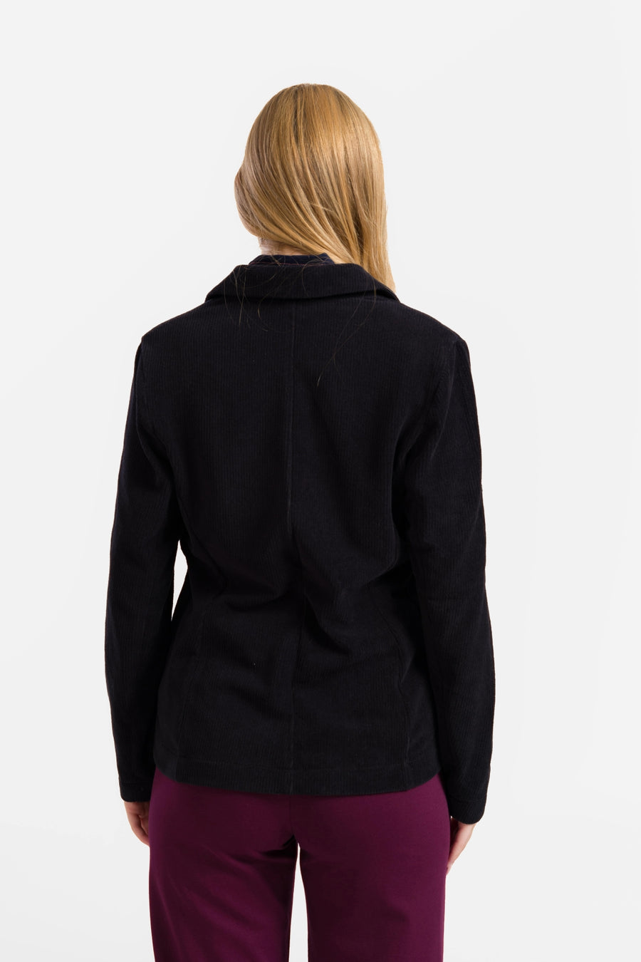 Nova Blazer | Rib Velours Zwart