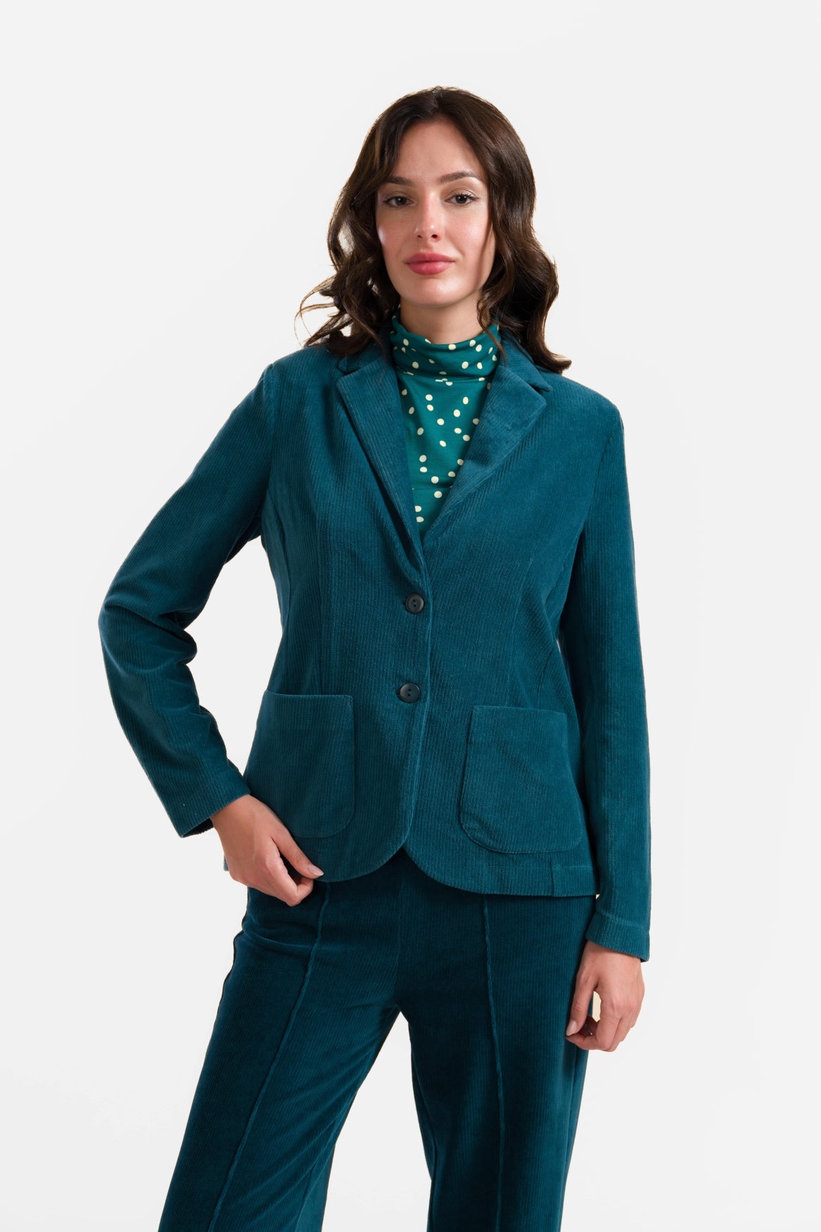 Nova Blazer | Rib Velours Petrol