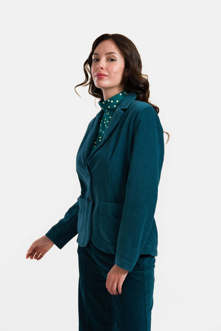 Nova Blazer | Rib Velours Petrol