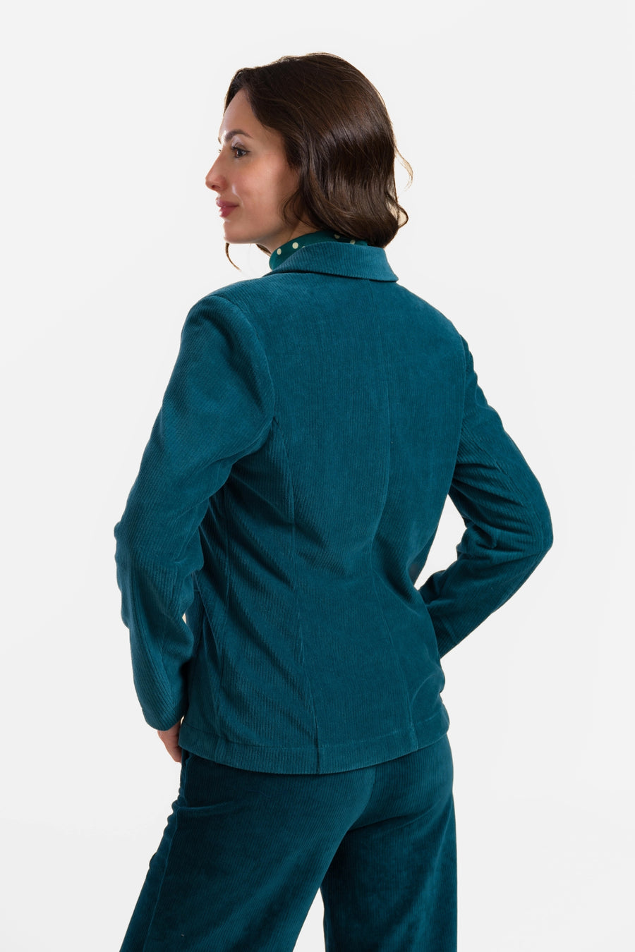 Nova Blazer | Rib Velours Petrol