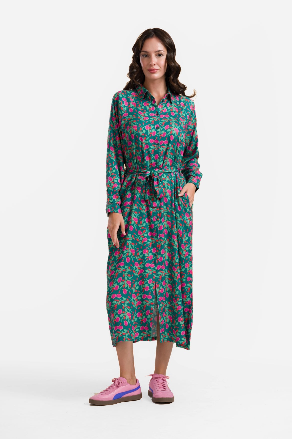 Olivia-jurk | Platte bloemen