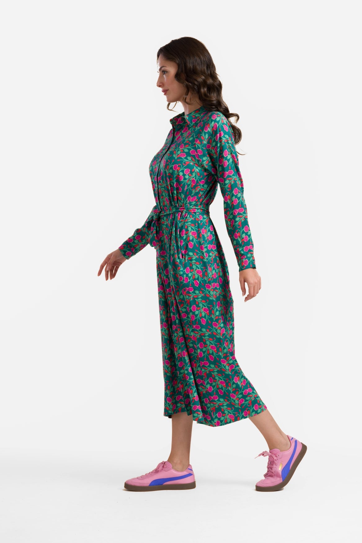 Olivia-jurk | Platte bloemen